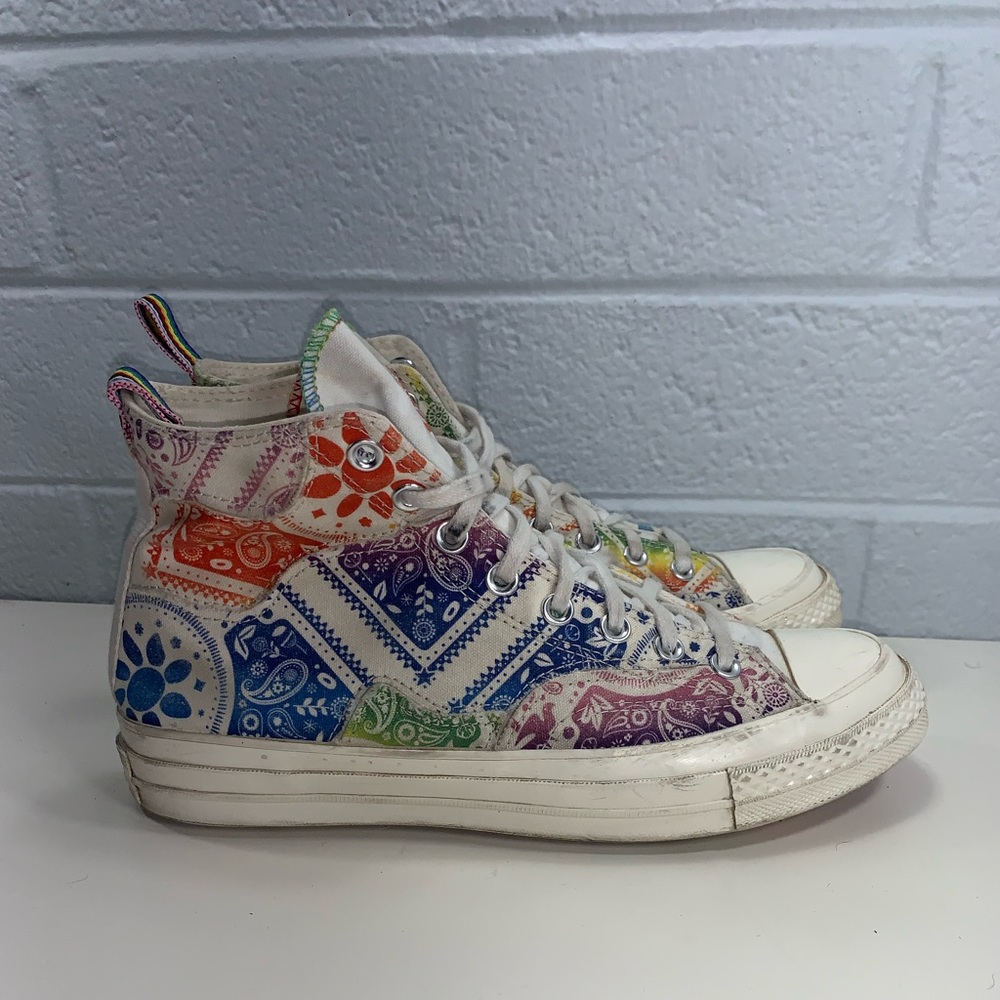 Converse Chuck 70 Multicolor Bandana Family Unity Sneakers Mens 8.5 Womens 10.5